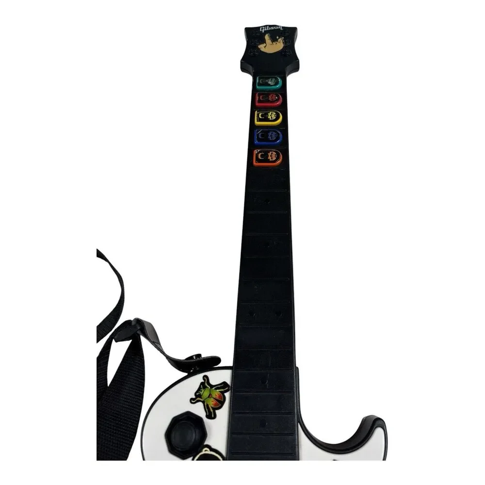 Nintendo Wii Guitar Hero Controller Gibson Les Paul RedOctane w Strap Tested